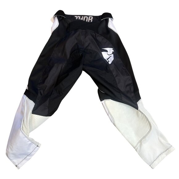 THOR Motorcycle Motocross Riding Pants Size 30 Black and White - Picture 3 of 12